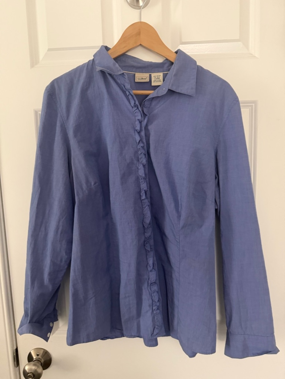L.L. Bean Women's Button-Down Shirt in Periwinkle Blue